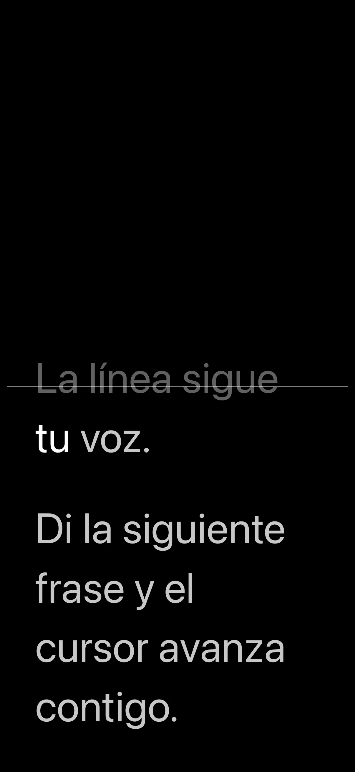 El guion avanza cuando hablas.