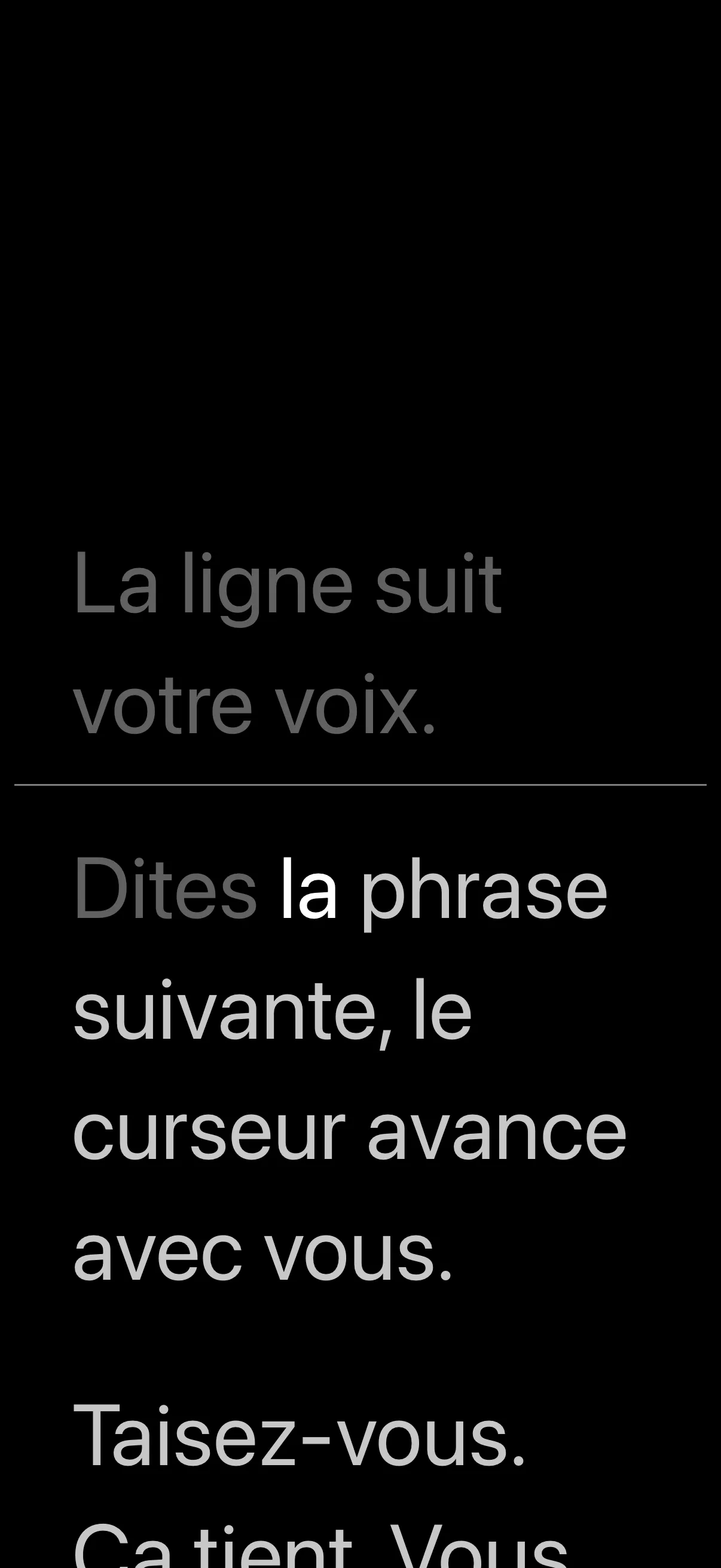 Quand vous vous taisez, le texte attend.