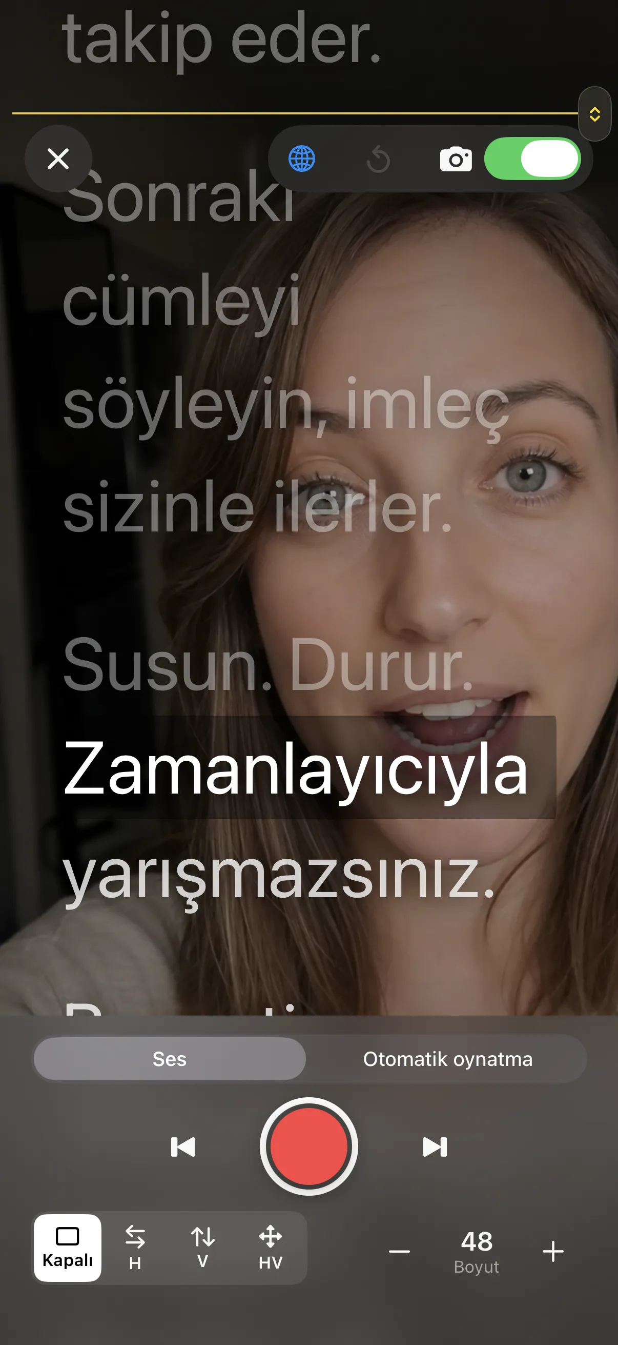 Ön kamera. Fotoğraflar’a kayıt.
