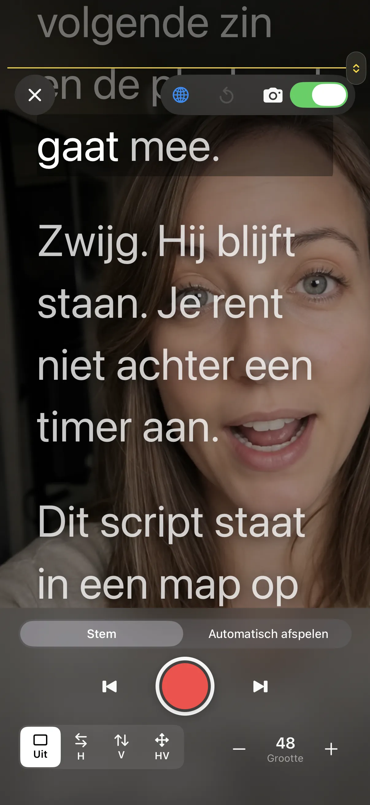 Frontcamera. Opnemen naar Foto’s.