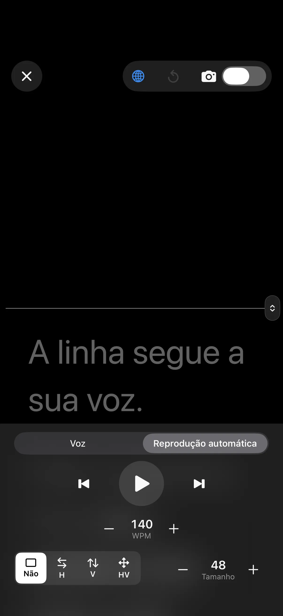 Autoplay por palavras por minuto.