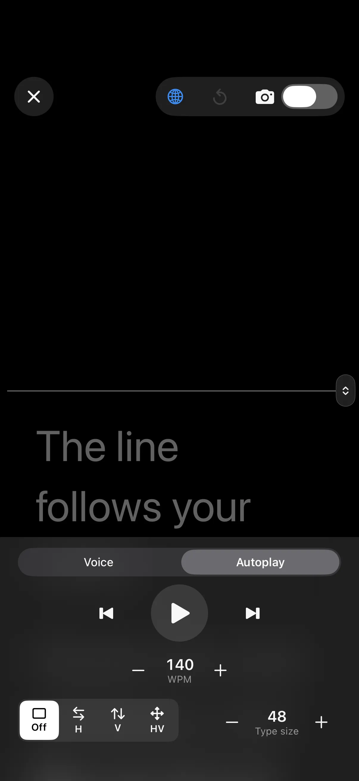 Autoplay by words per minute.